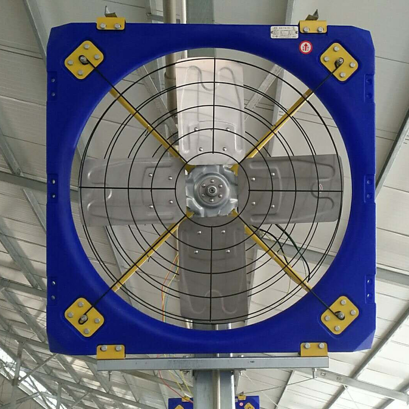 Hava akışı Dolaşım Fan PE Çerçeve Hayvancılık Havalandırma 38/0.96m Blade Diameter 410w Girdi Gücü