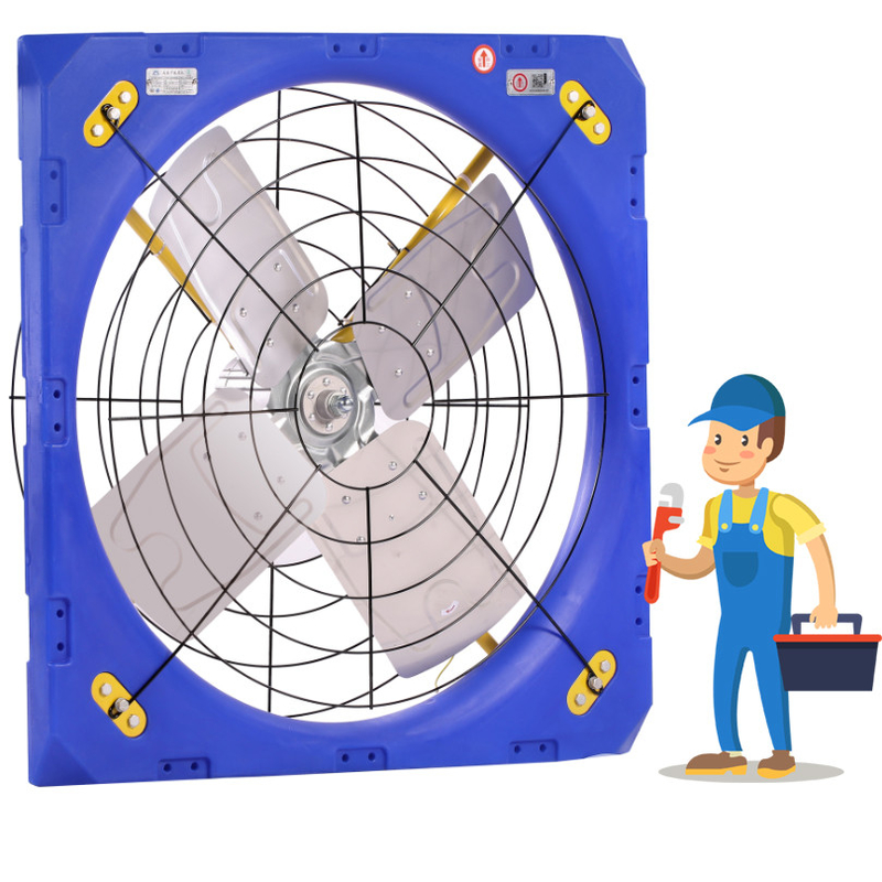 Hayvancılık Havalandırma Dolaşım Ventilatörü Çift katman PE Çerçeve 28273m3/h Hava akışı 1.1A Akım