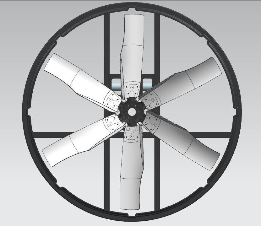 Güç Çifte katmanlı PE Çerçeve Malzemesi Tavuk Ventilatörü 444r/min Optimal hava akışı için Dönüş Hızı